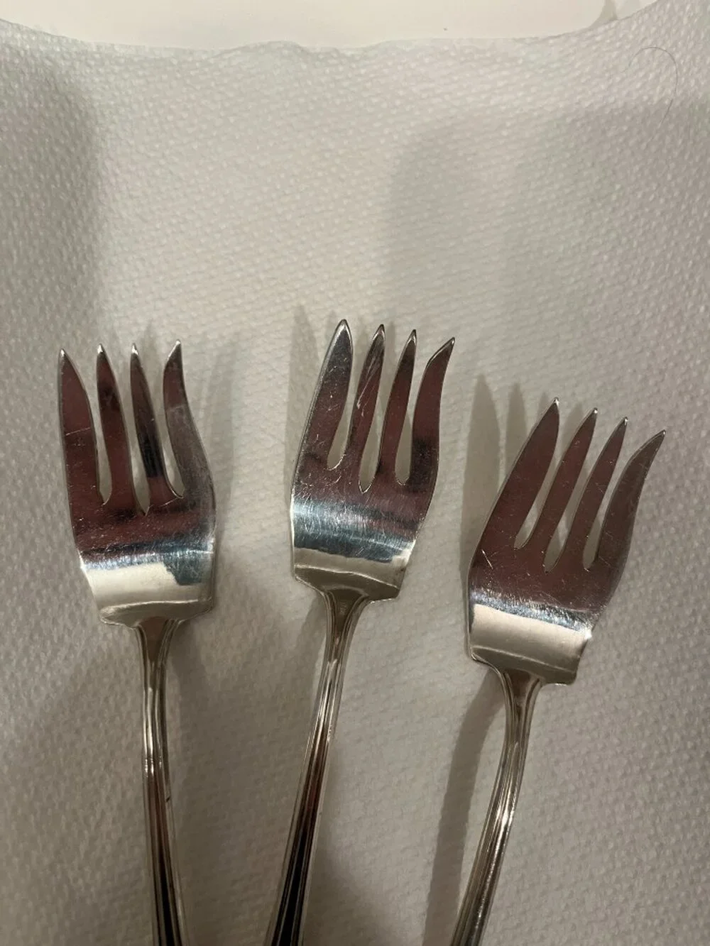 Vintage Alvin Molly Stark 1916 Silverplated Serving Fork and 3 Salad Forks